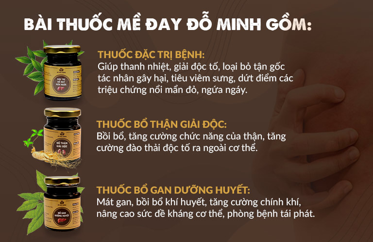 Liệu trình điều trị mề đay khi mang thai của nhà thuốc Đỗ Minh Đường bao gồm 3 bài thuốc, mang lại tác dụng tối ưu nhất