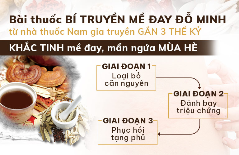 giai đoạn điều trị mề đay sau sinh bằng bài thuốc nam gia truyền Đỗ Minh Đường