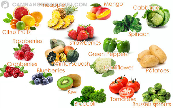 Một số loại trái cây giàu vitamin C