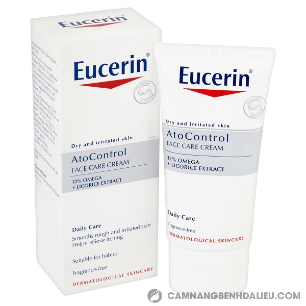 Bao bì sản phẩm Eucerin AtoControl Face Care Cream 12% Omega dành riêng cho da mặt