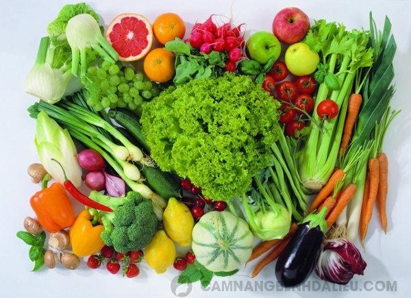 Rau xanh và các loại trái cây rất có lợi cho người bị á sừng